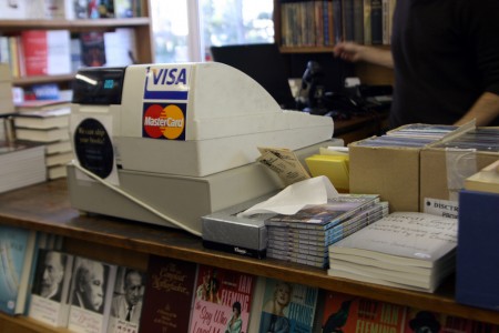 The counter at Powell's, photo by quinn.anya (cc-by-sa)