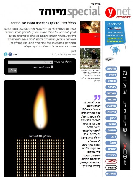 ynet candle and ad